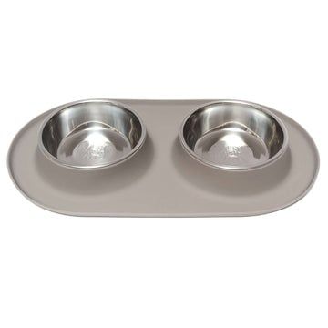 Messy Mutts Double Silicone Feeder Grey XL (Final Sale)