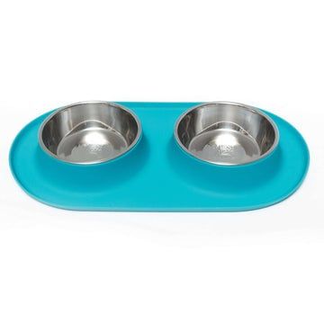 Messy Mutts Double Silicone Feeder Blue XL (Final Sale)