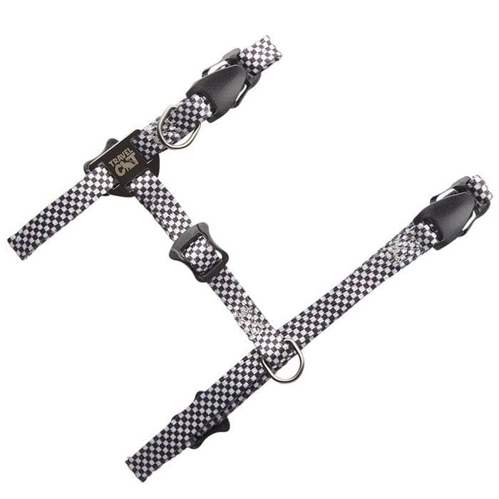 Travel Cat Day Tripper Checkered Harness &amp; Bungee Leash