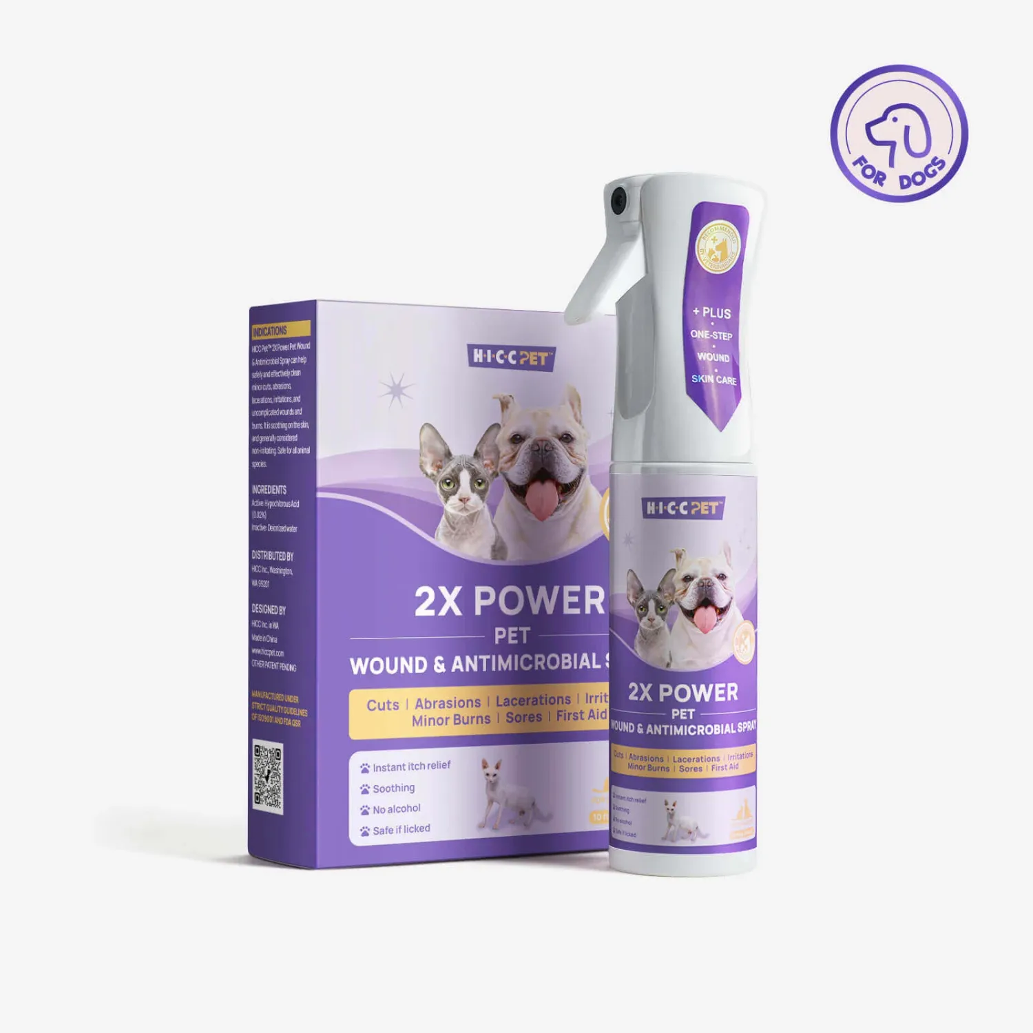 HICC Pet 2x Power Wound &amp; Antimicrobial Spray 10oz FINAL SALE