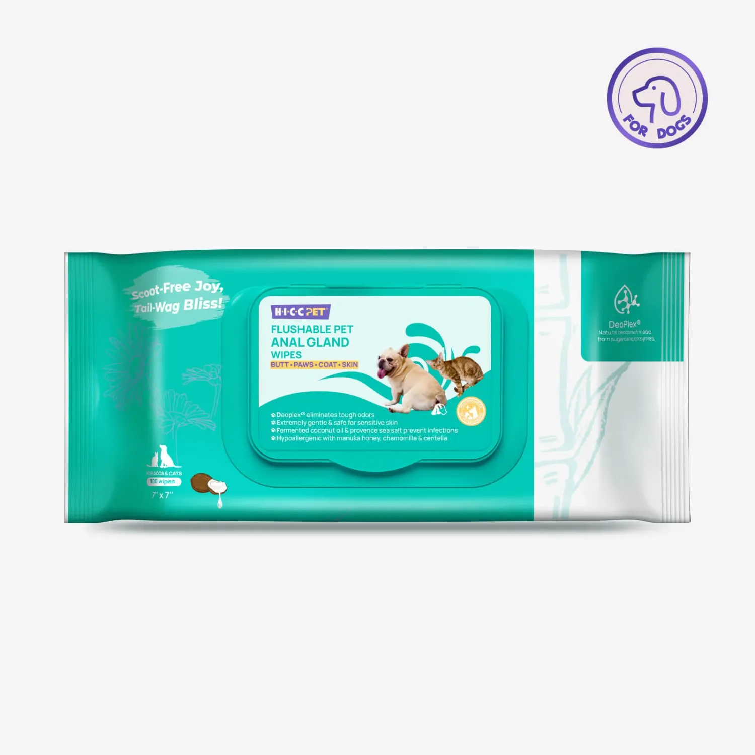 HICC Pet Flushable Anal Gland Wipes 100ct FINAL SALE