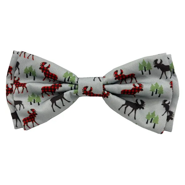 Huxley &amp; Kent Bow Tie Holiday Woodsy Moose L FINAL SALE