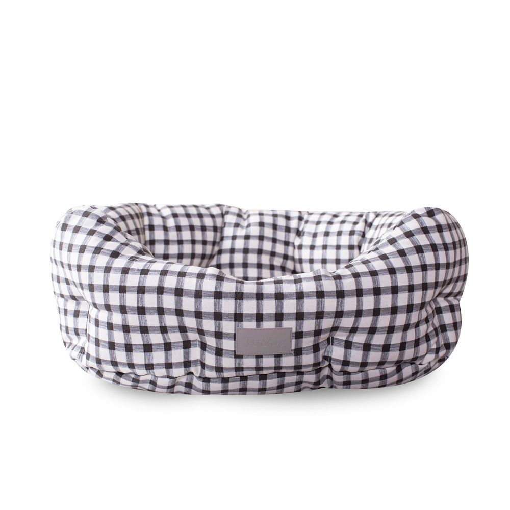 Pet Shop Bed Painted Gingham Round Cuddler S FINAL SALE