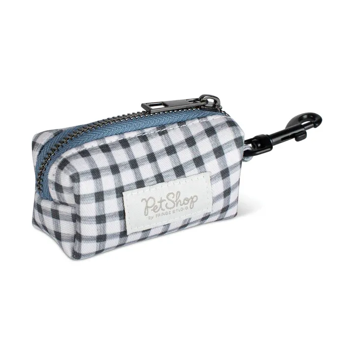 Pet Shop Canvas Waste Bag Dispenser Painted Gingham FINAL SALE