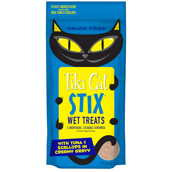 Tiki Cat Wet Treat Stix Tuna &amp; Scallops 6ct