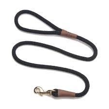 Mendota Snap Leash Solid 3/8&quot; x 6ft FINAL SALE, Color: Black