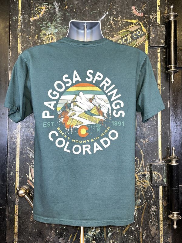 Heliotrope Mtns CO C RS S/S Tee Evergreen