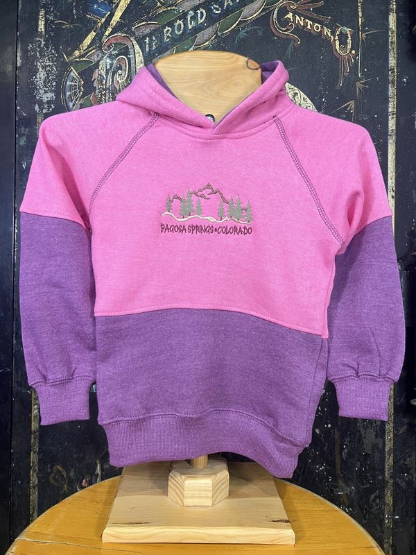 Kids Color Block Hoodie Pink/Purple