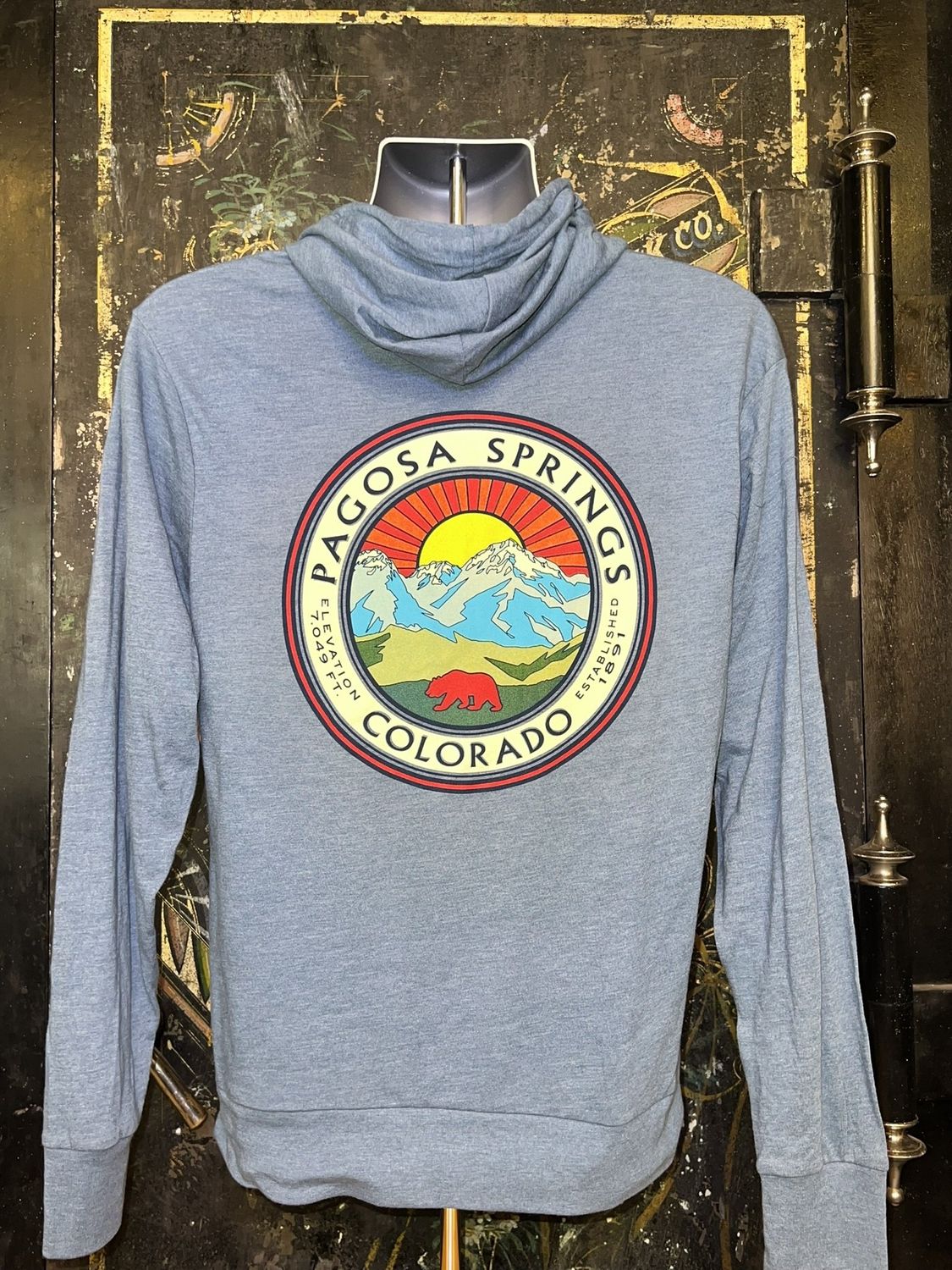So Glad Mtns/Bear TB Hooded L/S Tee Glacier