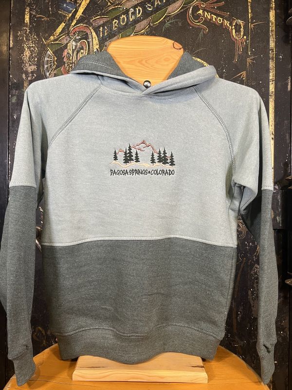 Kids Color Block Hoodie Green