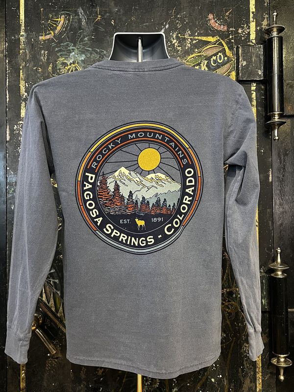 Basaltic Mtns Elk RS L/S Tee Indigo