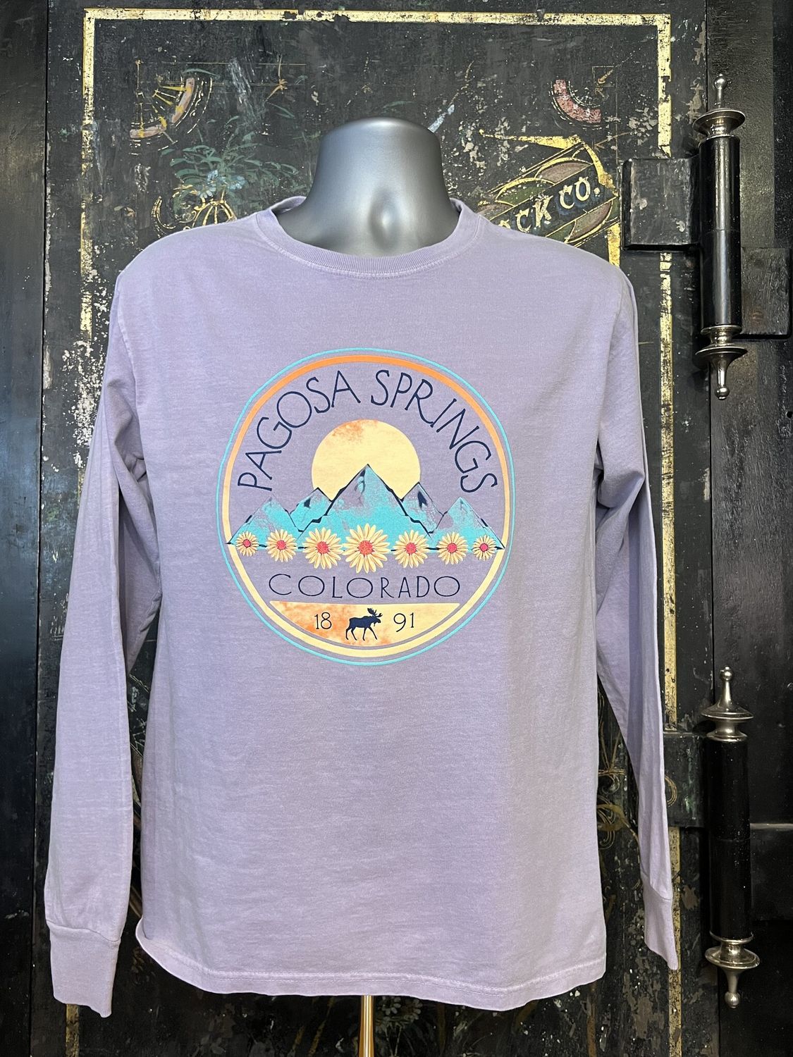Sleep Sound Mtns Moose RS L/S Tee Thistle