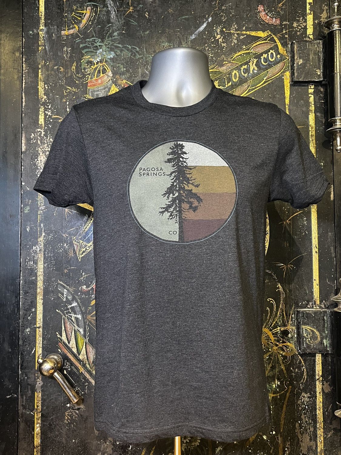 4 Bar Pine Tee Charcoal Black
