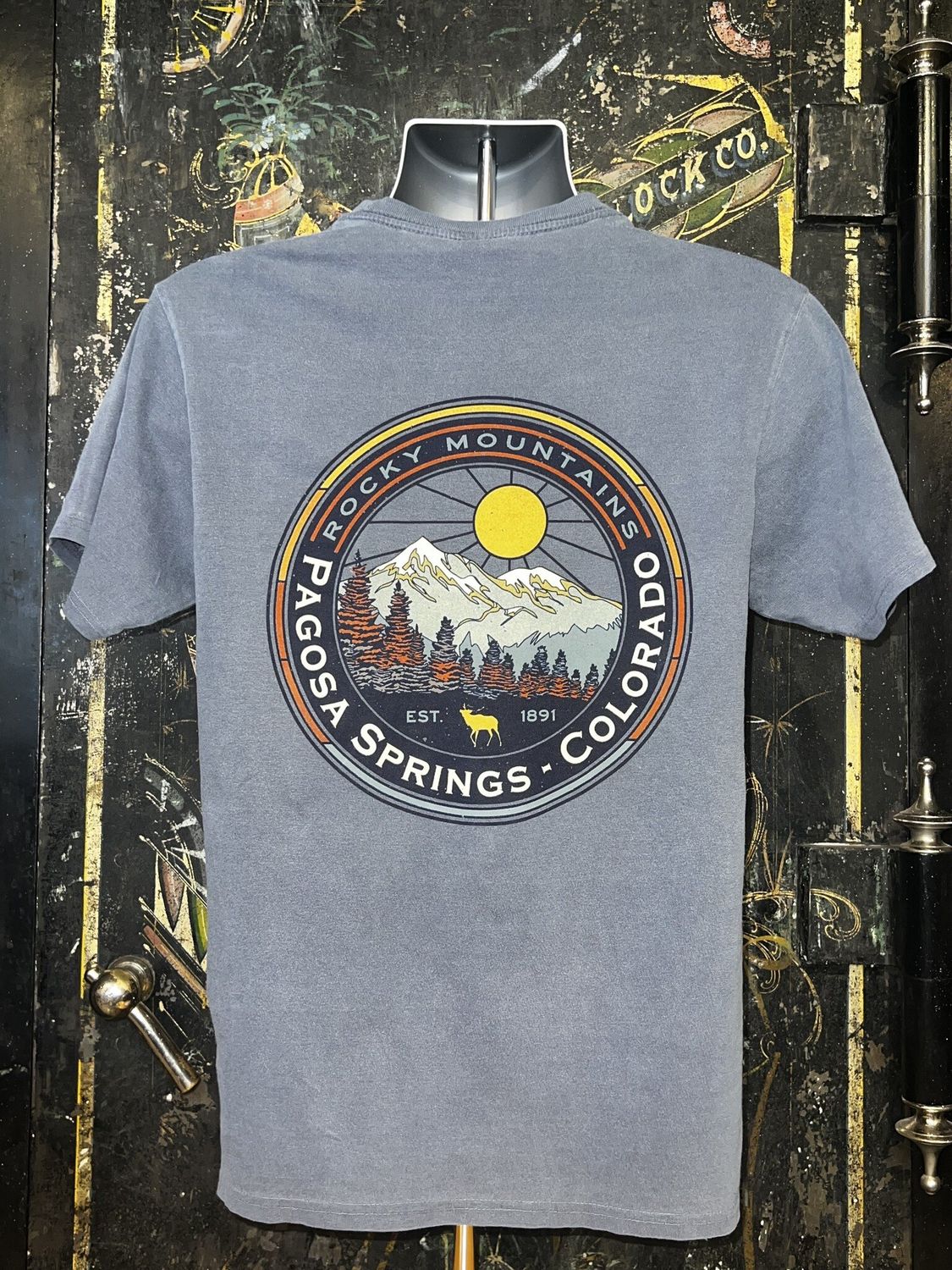 Basaltic Mtns Elk RS S/S Tee Indigo