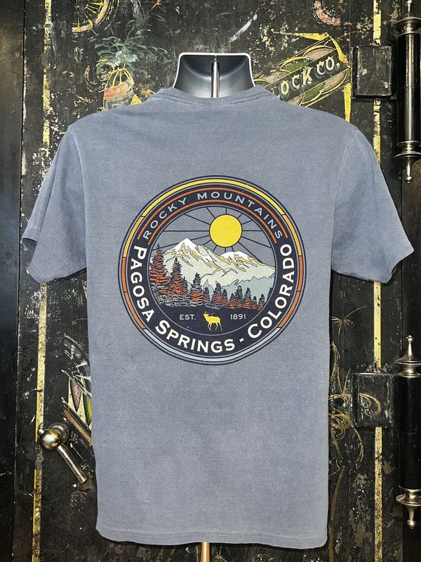 Basaltic Mtns Elk RS S/S Tee Indigo