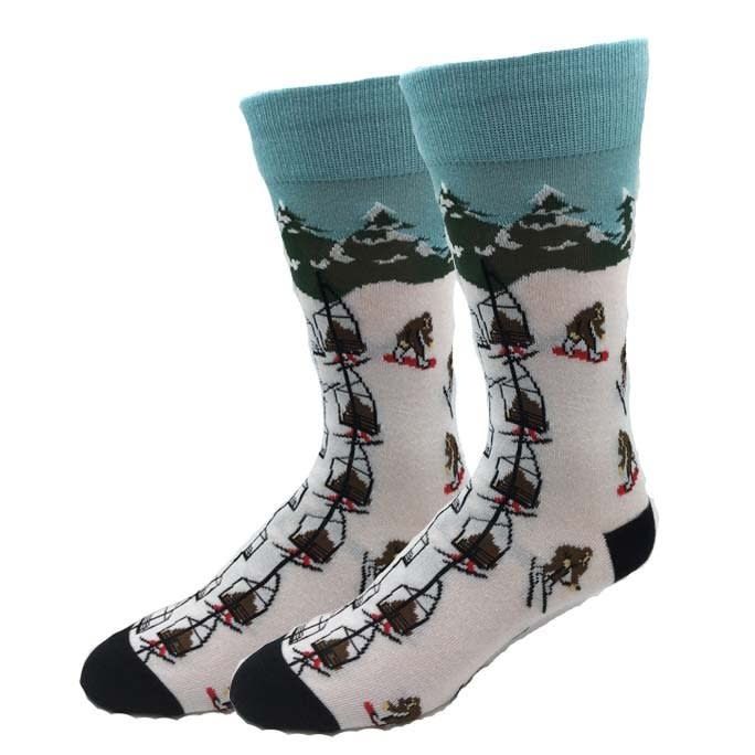 Skiing Bigfoot Socks