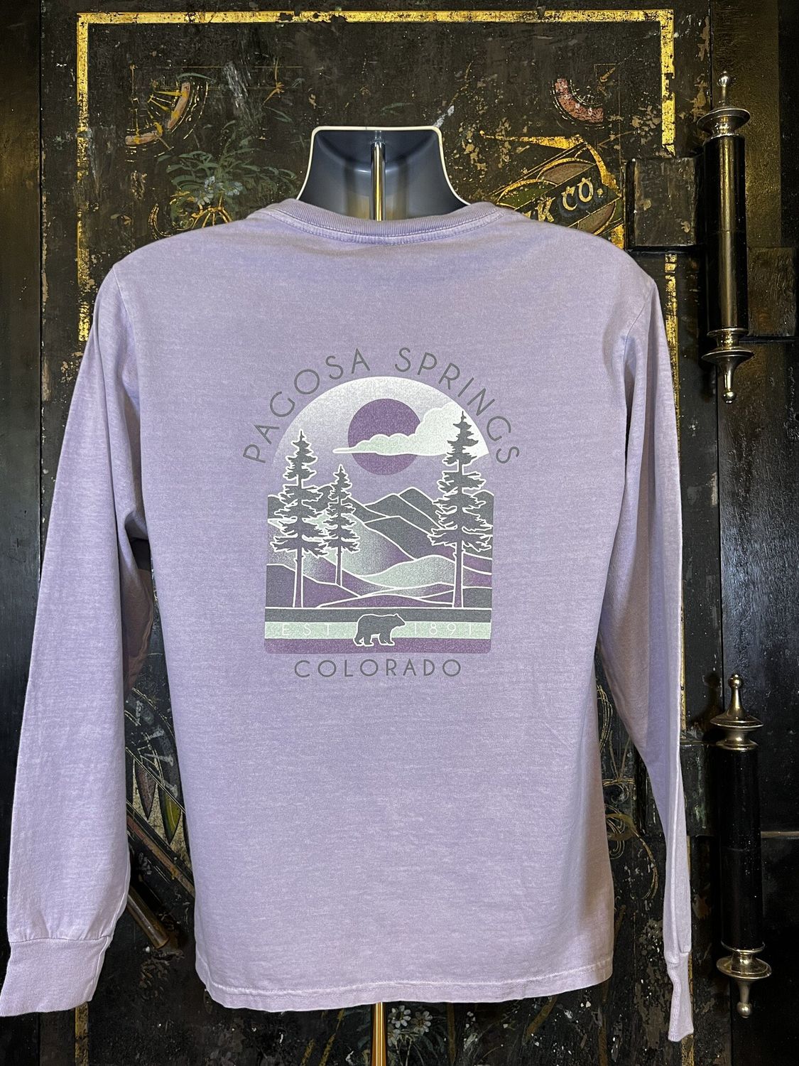 Calmly Mtns/Bear RS L/S Tee Thistle
