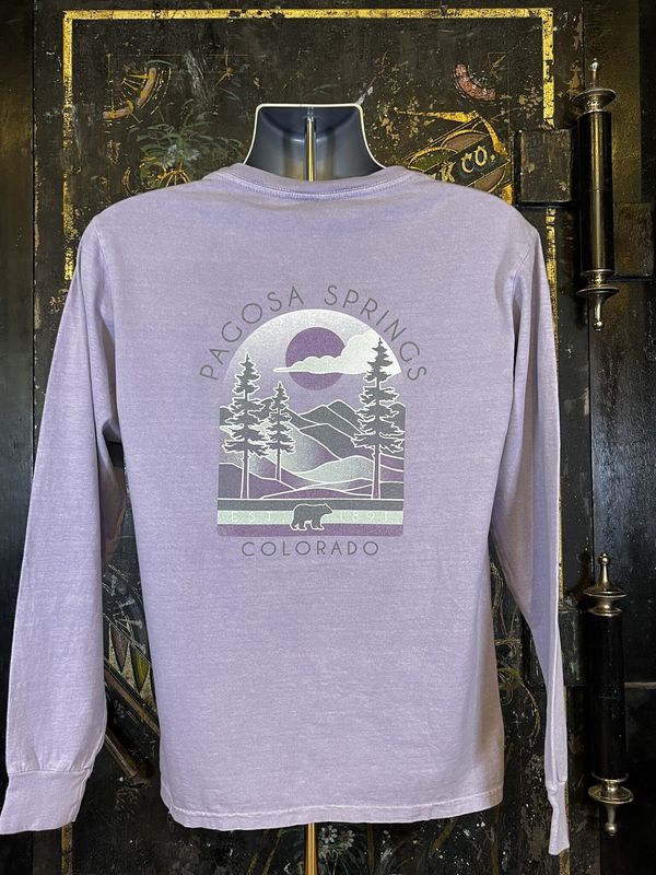 Calmly Mtns/Bear RS L/S Tee Thistle