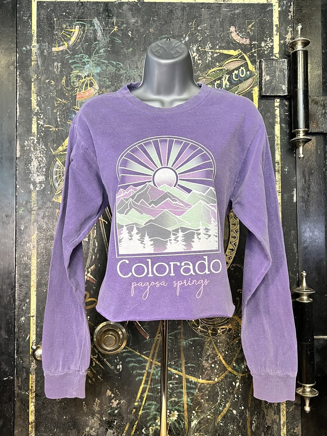 Fenrya Mtn Pines Cropped RS L/S Tee Purple