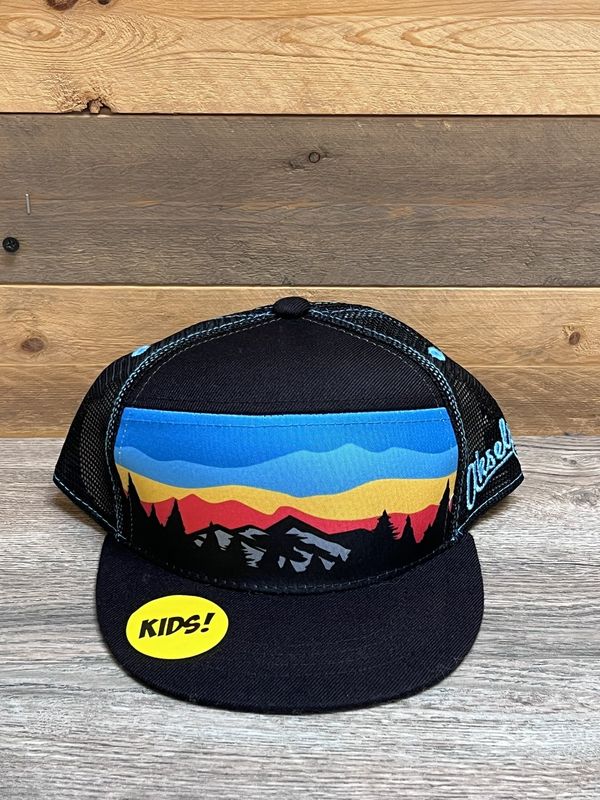 Aksels Kids Mtn Landscape Camper Flatbill Ballcap