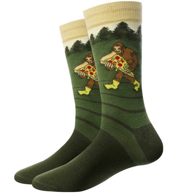 Pizza Bigfoot Socks GREEN