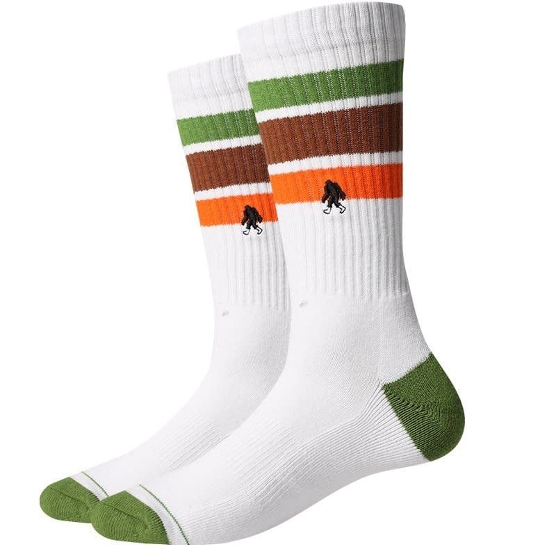 Active Green Retro Stripes Socks