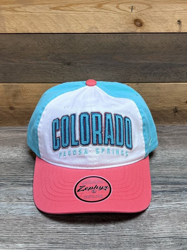 Ziggy Font Ballcap White/Coral/Tiffany Blue