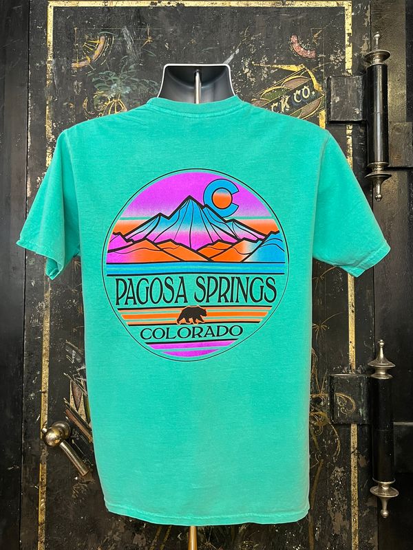 Broad Horizons Mtns Bear CO RS Tee Seafoam