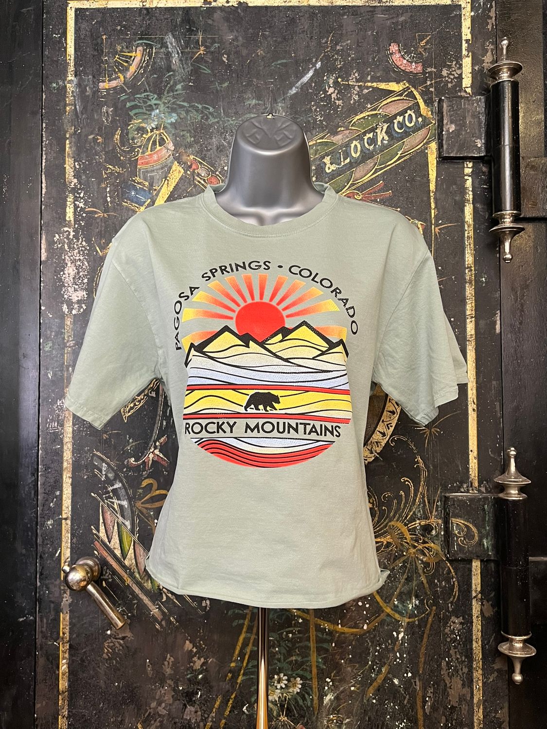 Refillable Mtns Bear RS Cropped S/S Tee Agave