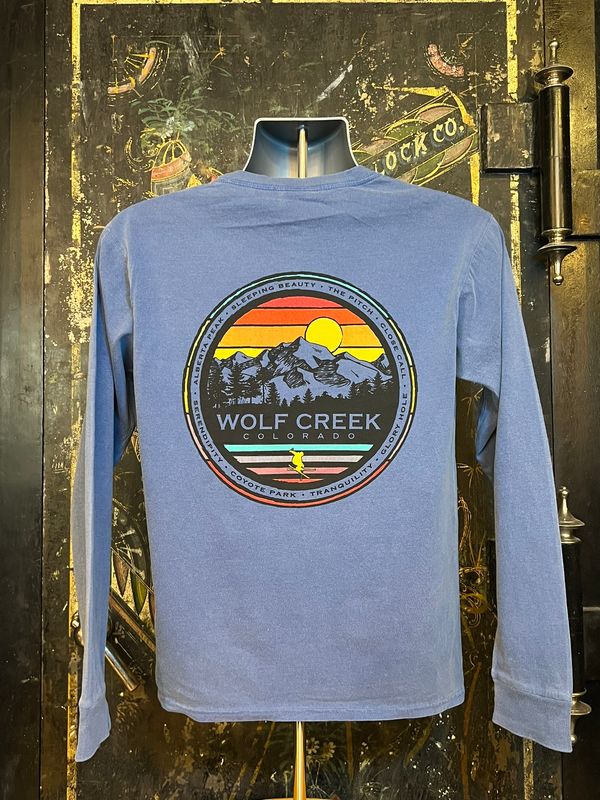 Bearish Mtns Skier L/S Tee Pac Blue