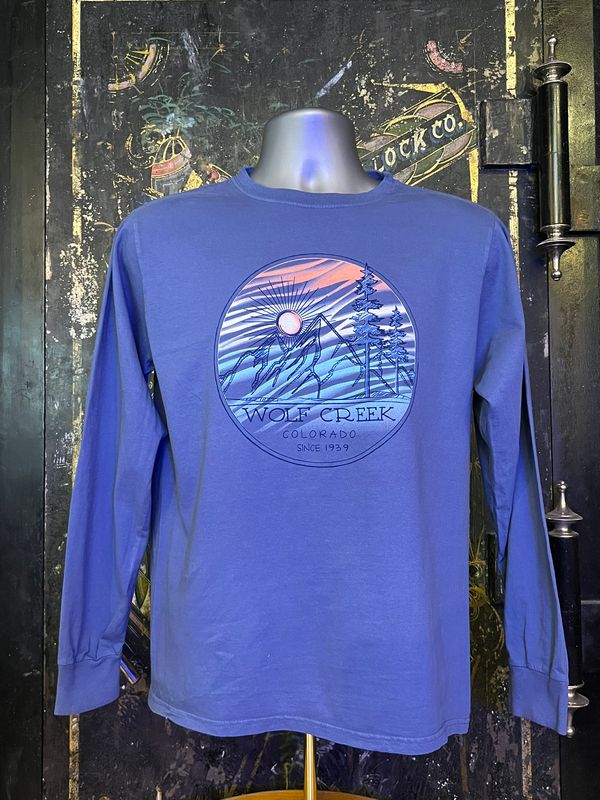 Bingeable V3 Pines Mtns L/S Tee Shadow