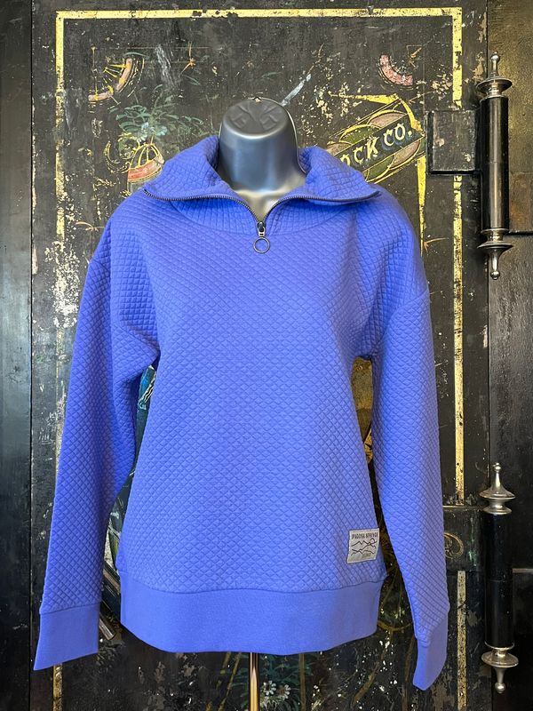 Kiki Quilted Pullover Collar Zip Peri