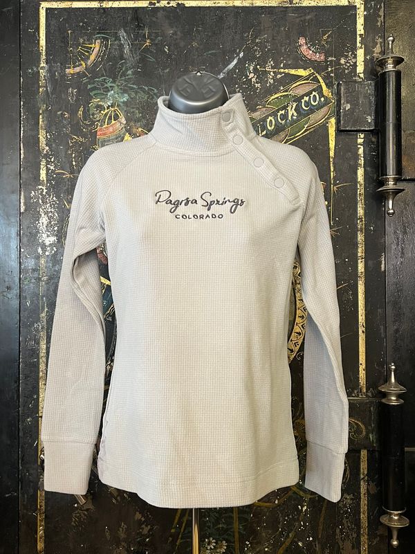 Elisa Snap Neck Pullover Cool Silver