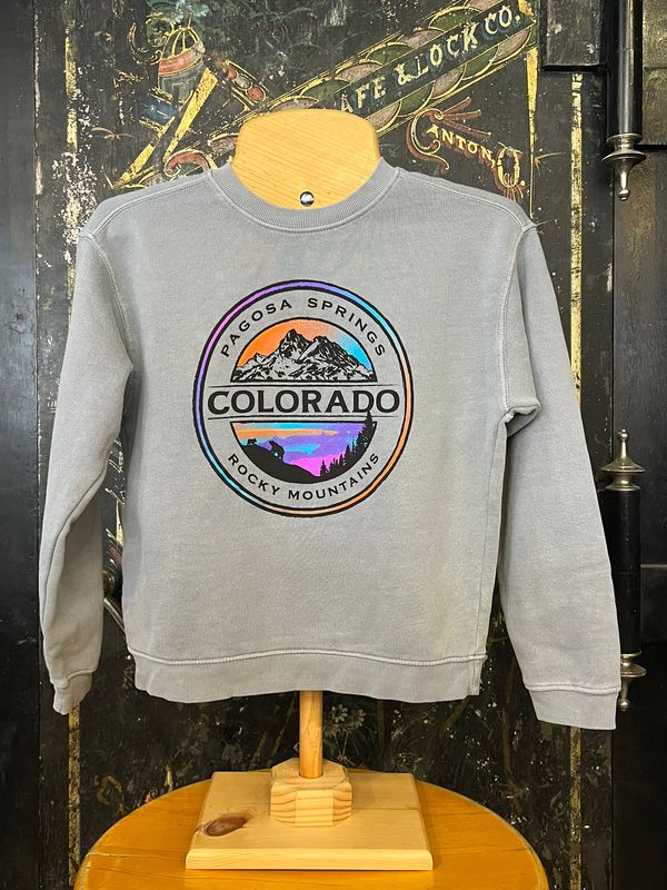 Kids Geo Seal Mtns Bears Crew Neck Steel Grey