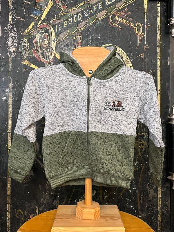 Tot Fleece FZ(3 Animals) SP/Green Hoodie
