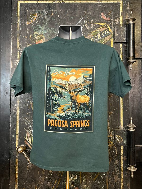Shared Pot Mtns/Elk RS S/S Tee Evergreen