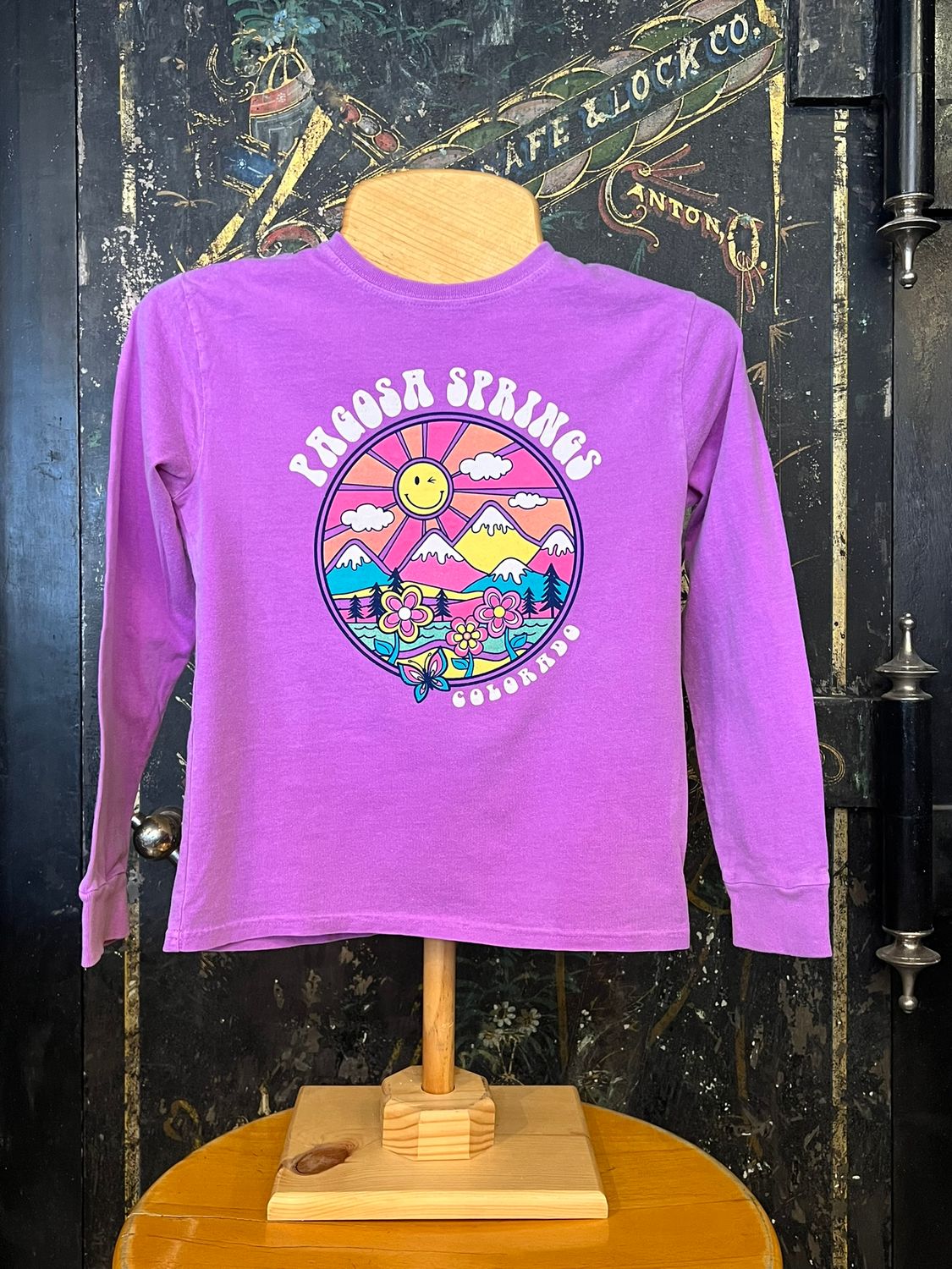 Kids Boogie Shoes Mtn Pines L/S Tee Purple, Size: XSMALL