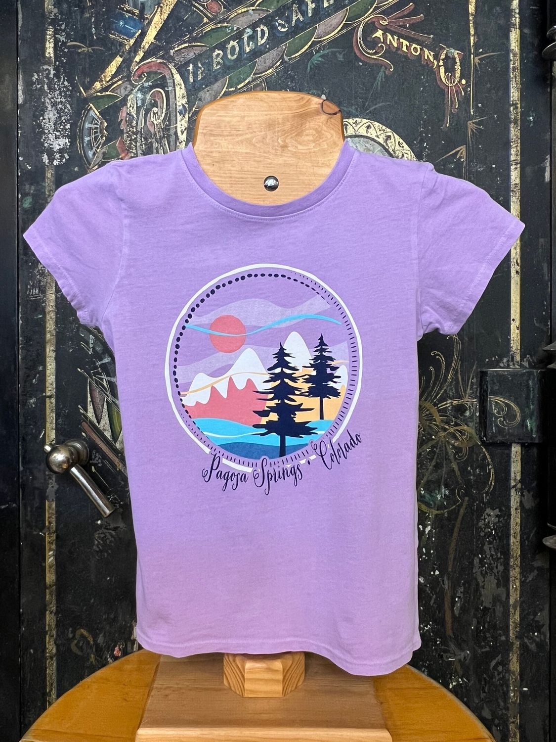 Backsliding Pines Mtns Girls Tee Wisteria, Size: XSMALL