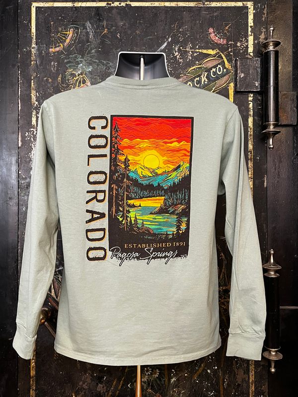 Transcending Mtns/Lake RS L/S Tee Agave