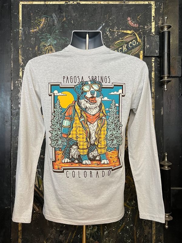 Adventure Dog Woods TB L/S Tee Hthr Limestone