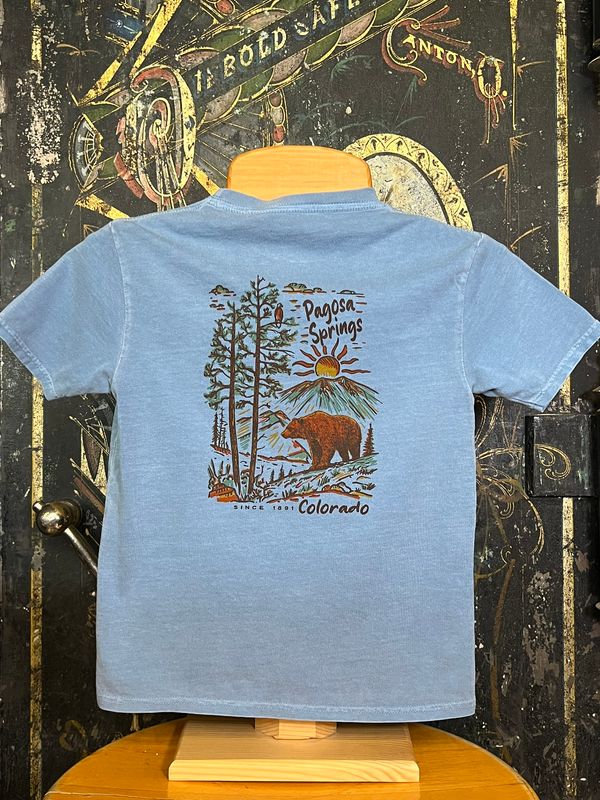 Infraction Bear/Mtns Kids Tee Denim