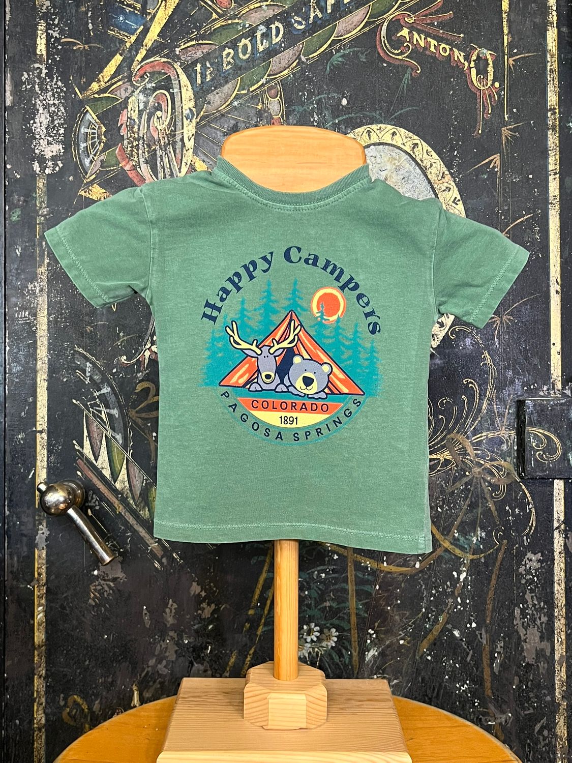 Willful One Deer/Bear Kids RS S/S Tee Drom Green, Size: 2T