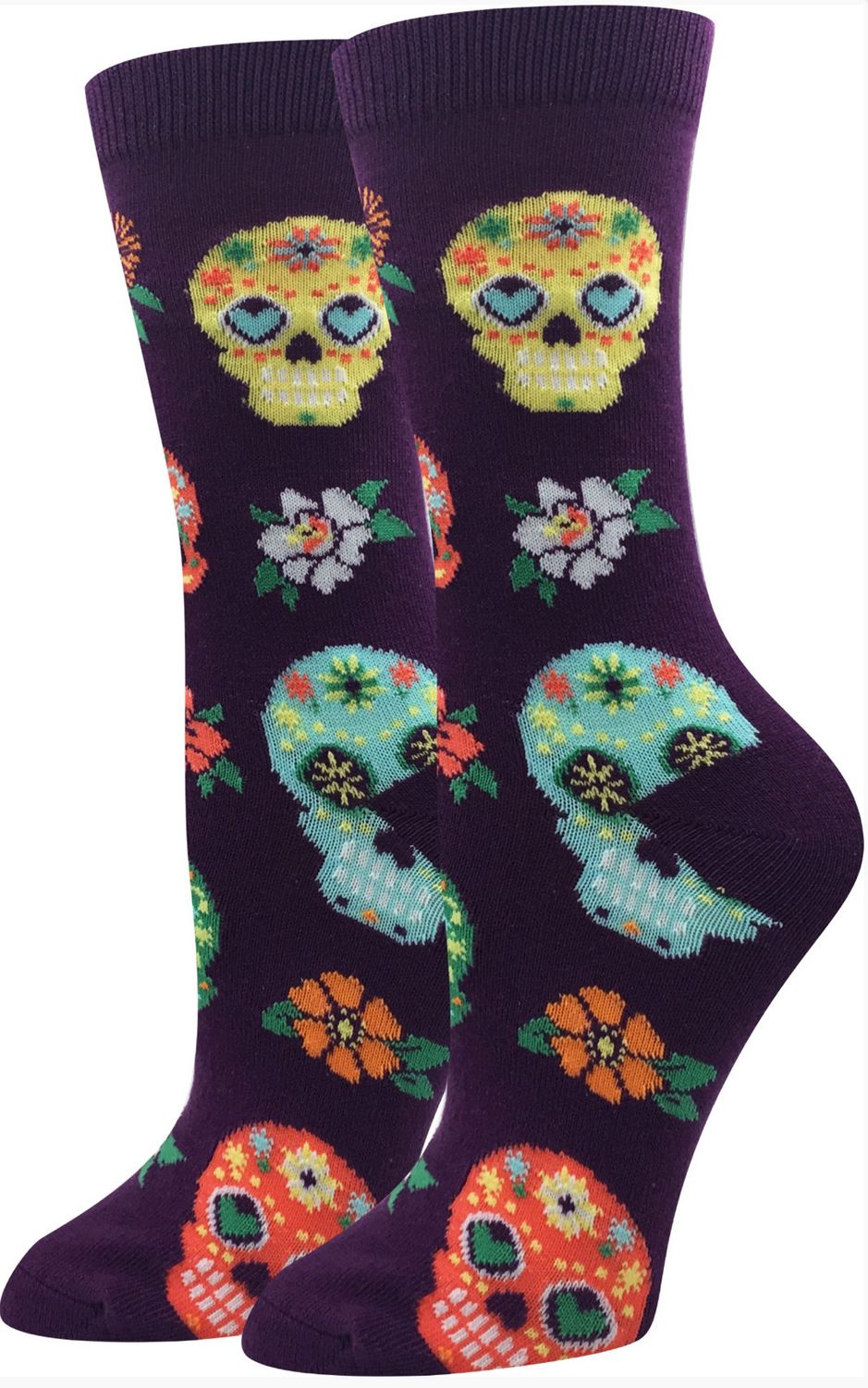 Purple Calaveras Socks