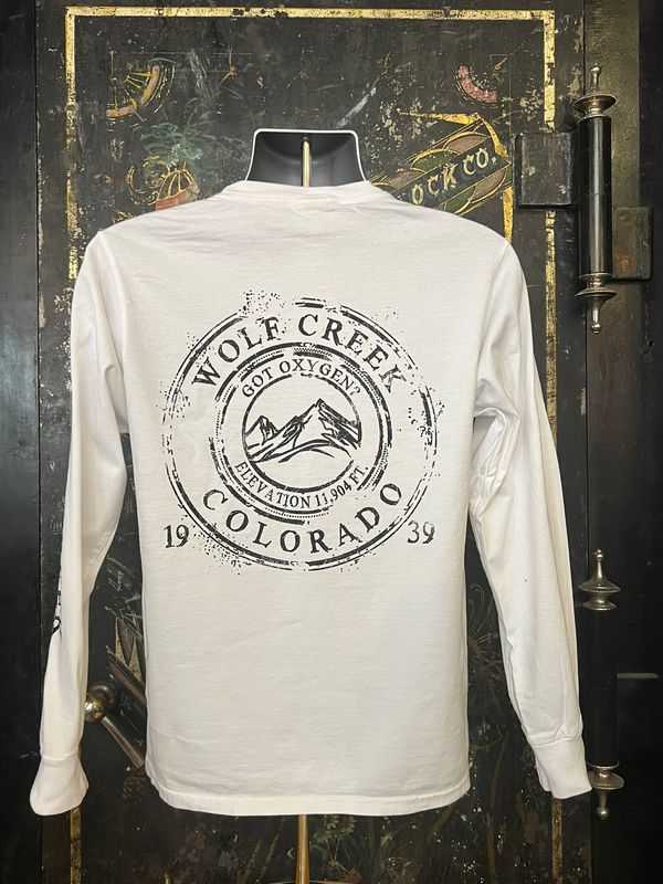 Coffee Ring Mountain RS L/S Tee White