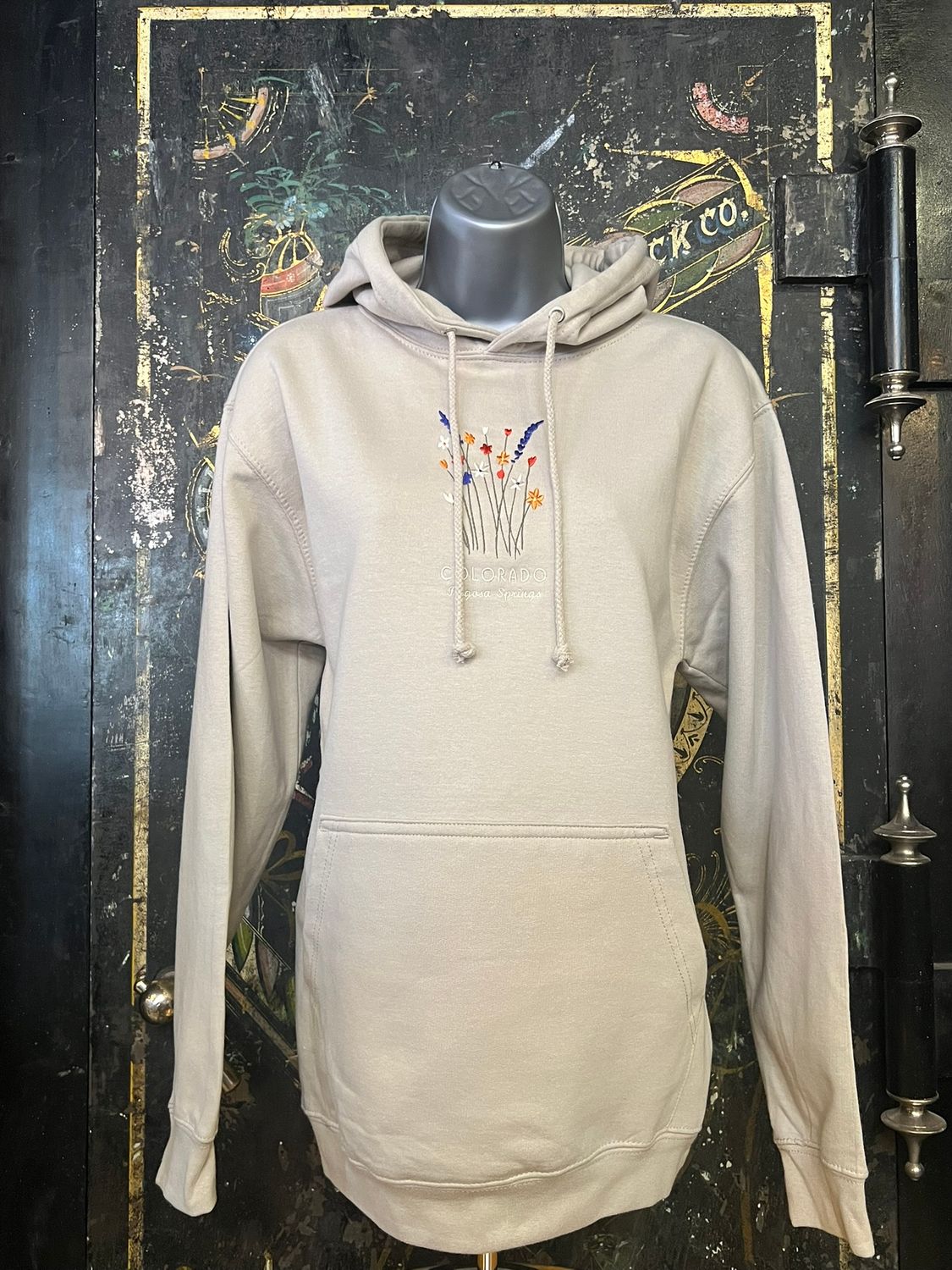 Mini Flowers Bouquet Hoodie Natural Stone, Size: SMALL