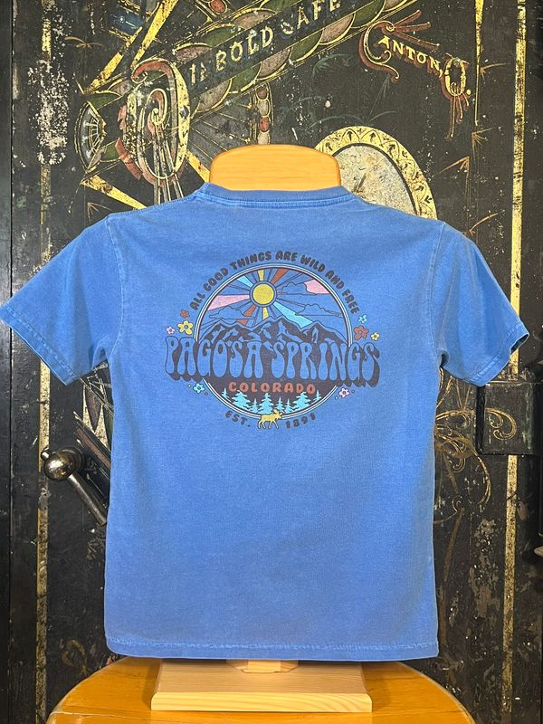 Kabilla Mtn/Pns/Moose Kids Tee Tahiti Blue
