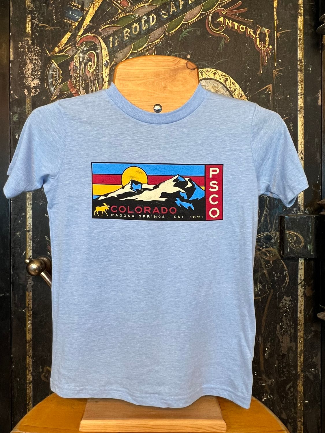 Flipturn Mtns Moose Kids TB Tee Cornflower Blue, Size: XSMALL