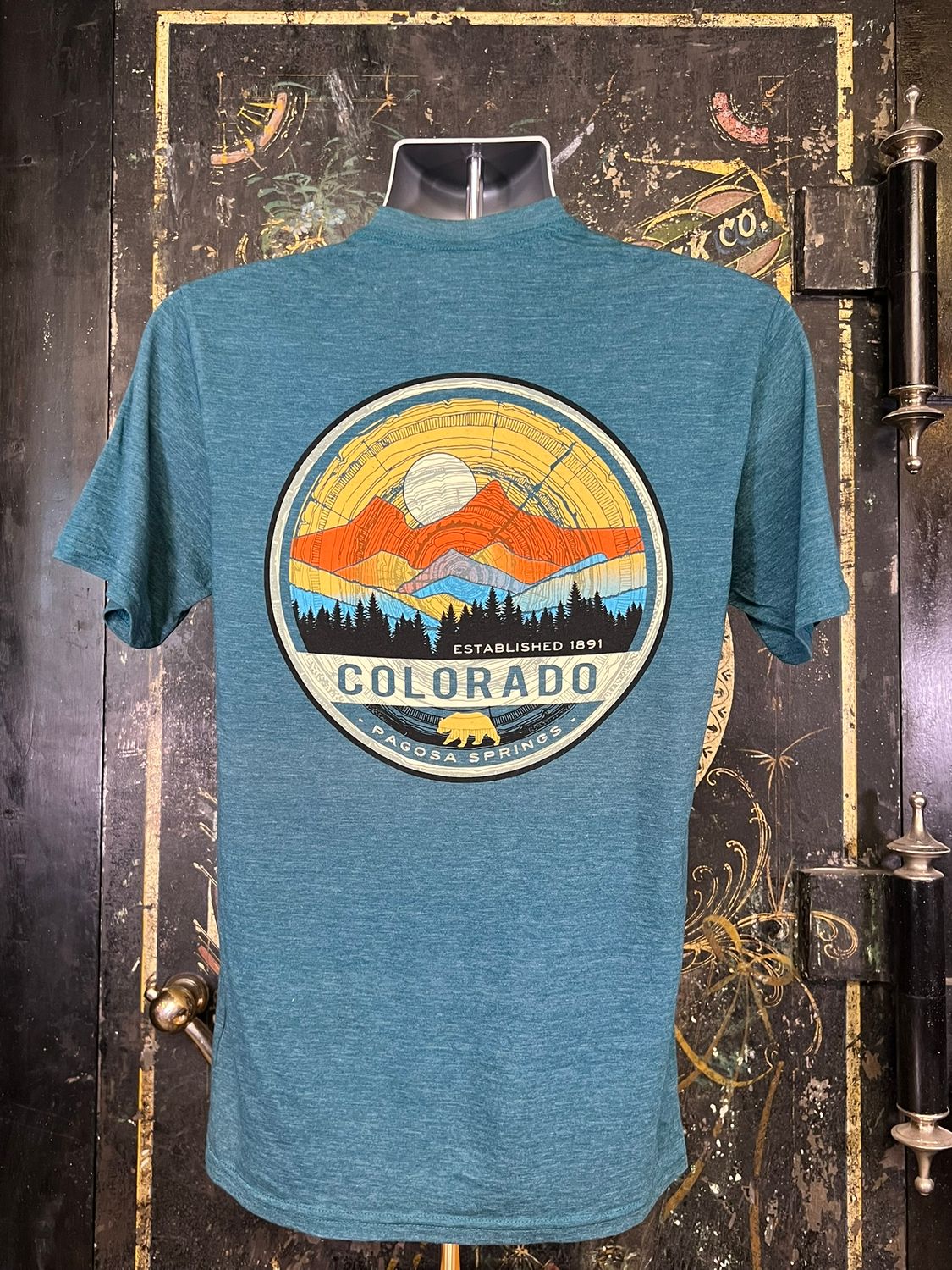 Epoch Mtns/Pines/Bear TB S/S Tee Dark Teal, Size: XSMALL