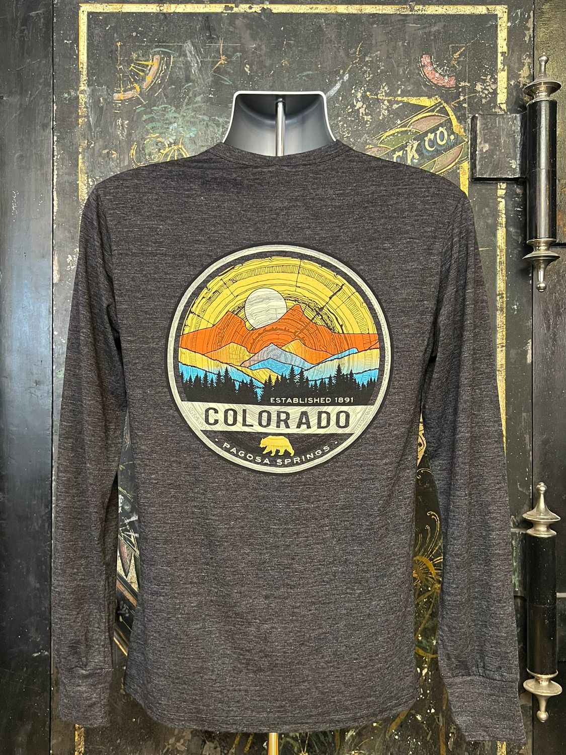 Epoch Mtns/Pines/Bear TB L/S Tee Black, Size: SMALL