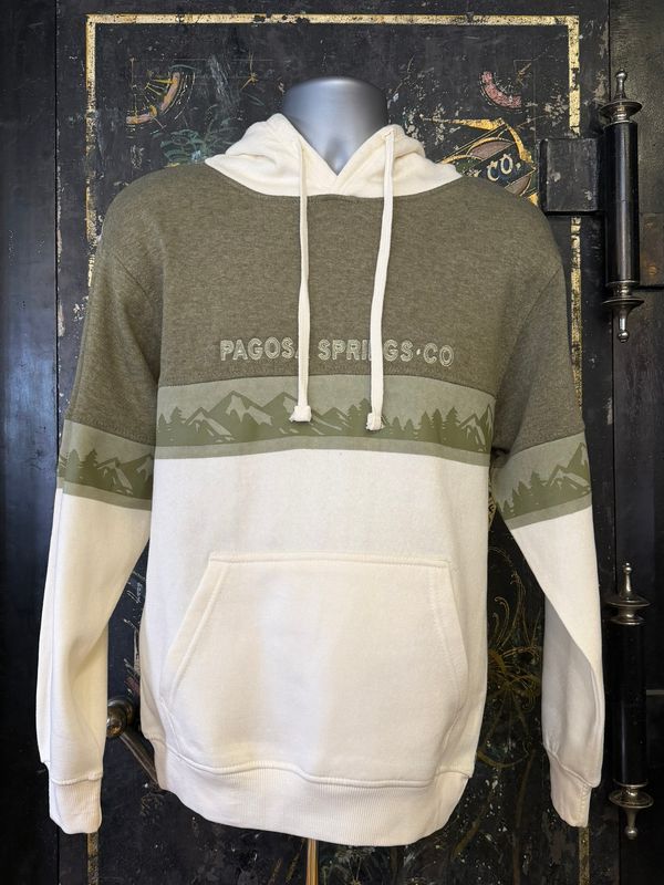 Mountains/Pines Band Hoodie Green/Cream